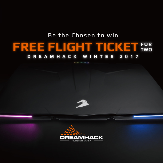 WIN A GRAND PRIZE for 2 TO DREAMHACK WINTER 2017 in SWEDEN